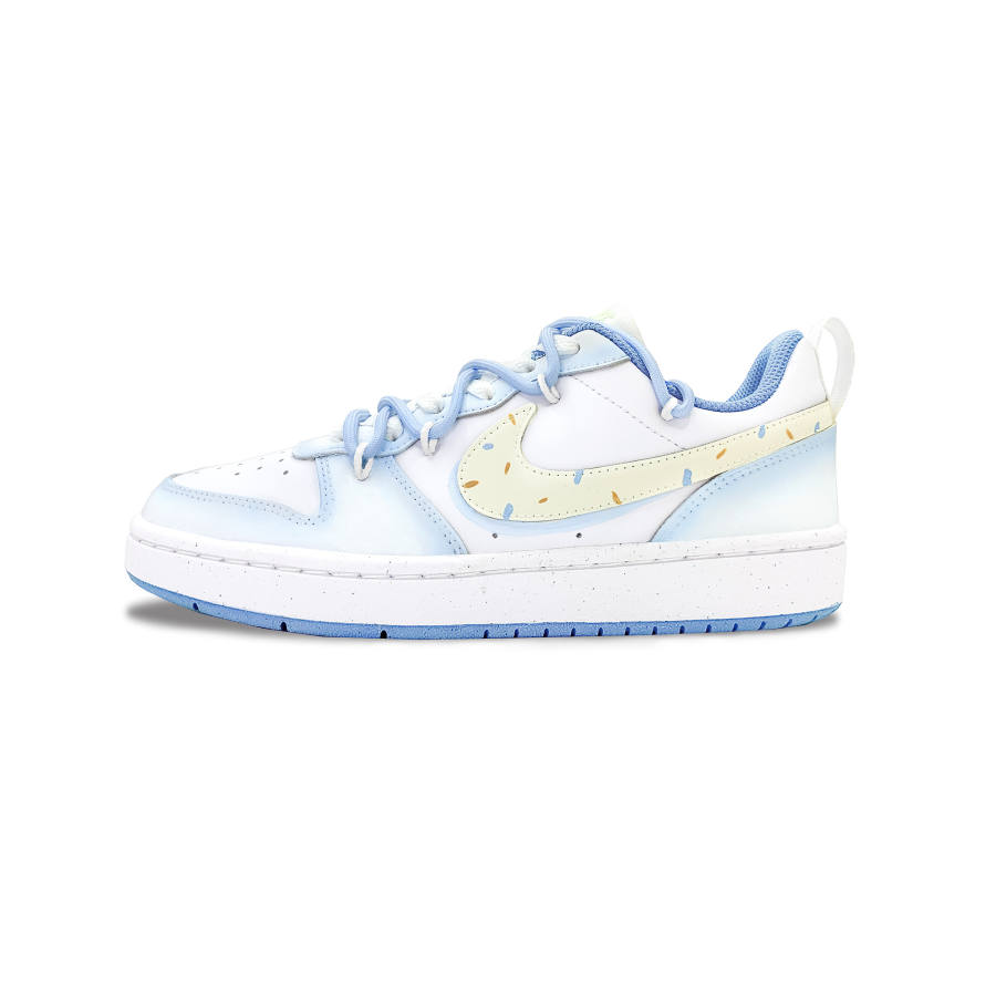 Nike Nike Court Borough Sweetheart Candy Slip Resistant Abrasion Resistant Low top Kids' Skateboarding Shoes White Teenagers
