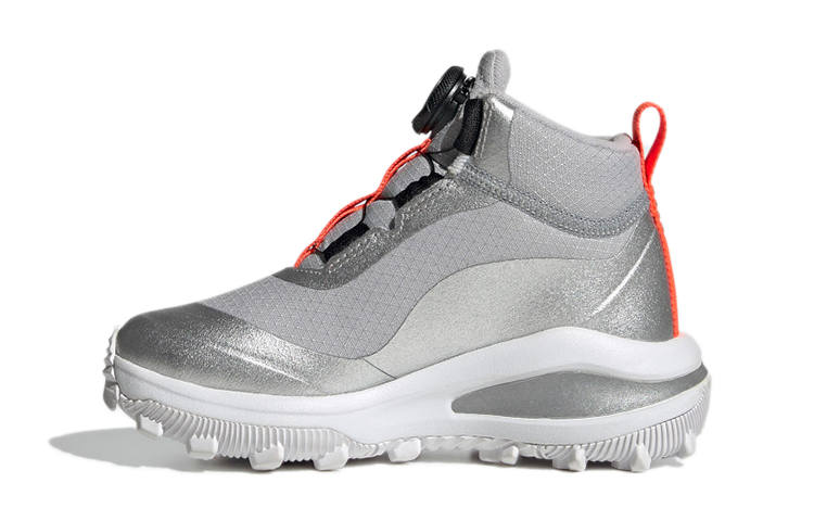 Adidas Adidas Fortarun Boa Atr K Athleisure Slip Resistant Abrasion Resistant High top Kids' Running Shoes Bright Silver Kids'
