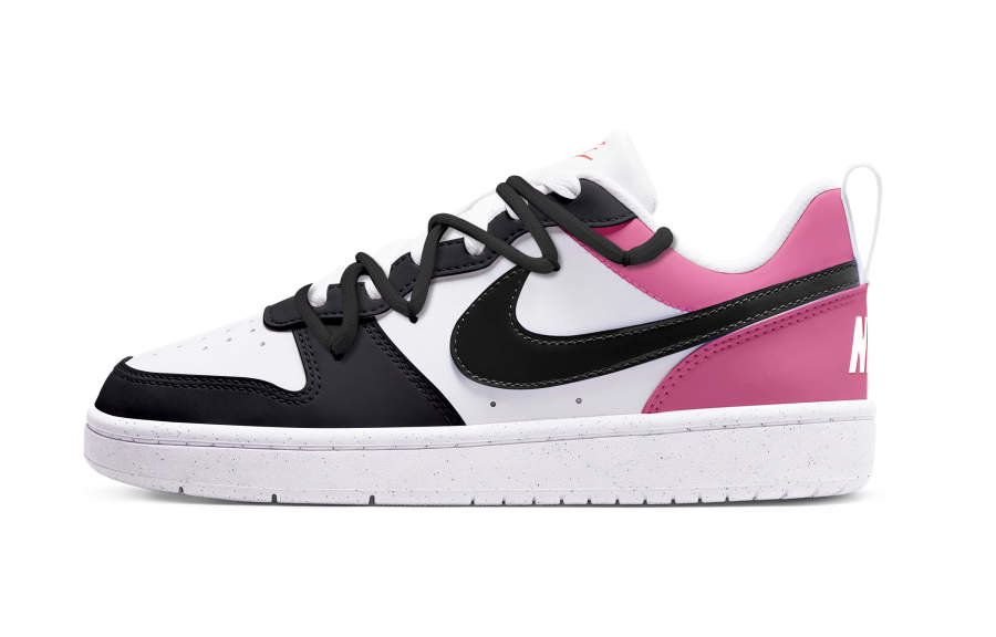 Nike Nike Court Borough Slip Resistant Abrasion Resistant Low top Kids' Skateboarding Shoes Black Pink Teenagers