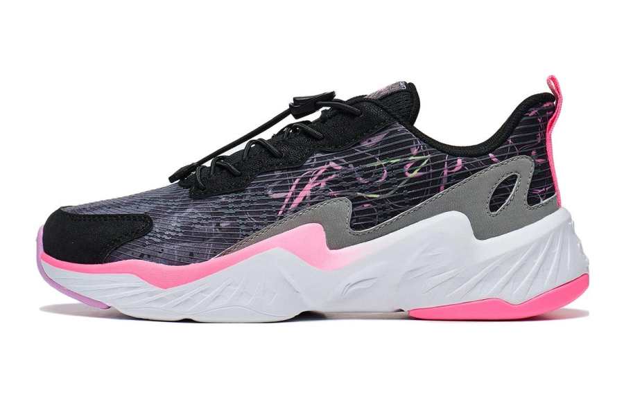 Li-Ning YOUNG Li Ning YOUNG Night Elf 3.0 Glow in The Dark Low top Casual Shoes Black Gray Teenagers