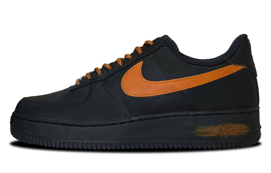 Nike Nike Air Force 1 Black Market Label Abrasion Resistant Balance Low top Kids' Skateboarding Shoes Black Unisex