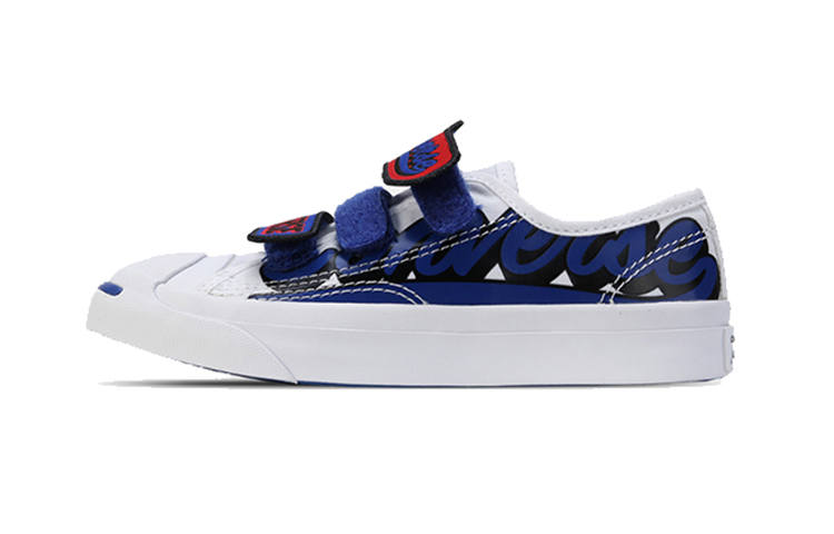 Converse Jack Purcell Low top Kids' Skateboarding Shoes White Blue Children Aged 3 7 Years Old
