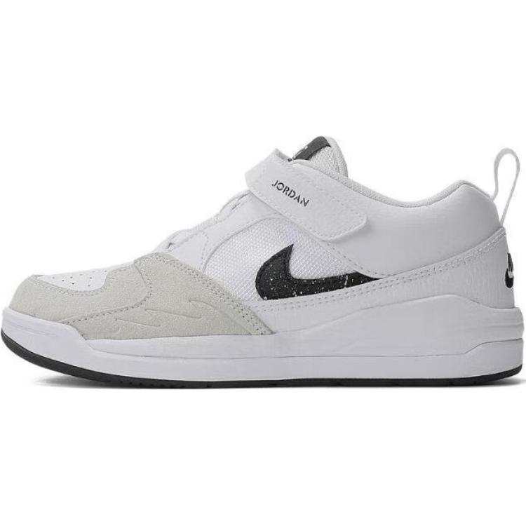 Jordan Jordan Stadium 90 Cushioning, Wear Resistant Low top Children's Basketball Shoes White Gray Children Aged 3 7 Years Old