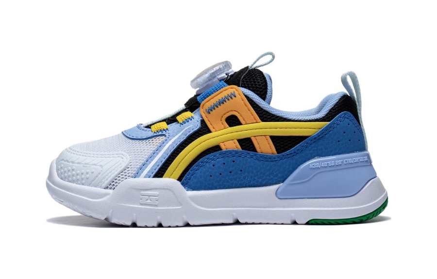 Li-Ning YOUNG Li Ning YOUNG Shield Cushioning Rebound Low top Kids Lifestyle Shoes Blue Black Yellow Children Aged 3 7 Years Old
