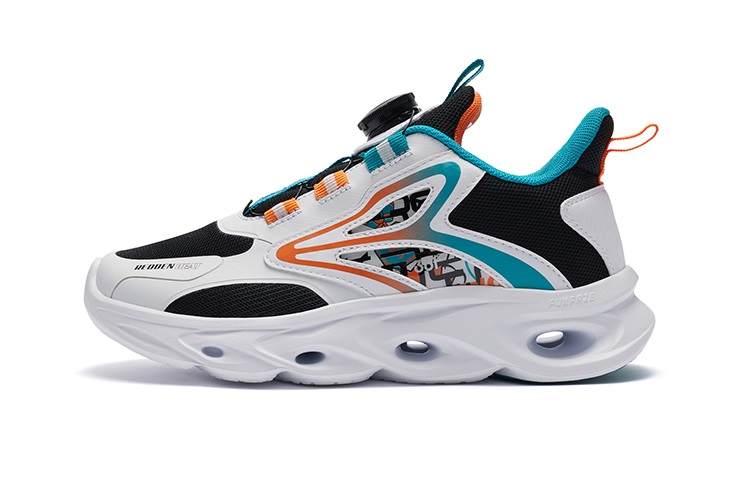 361°KIDS Slip Resistant Cushioning Abrasion Resistant Low top Kids' Running Shoes Black White Kids'