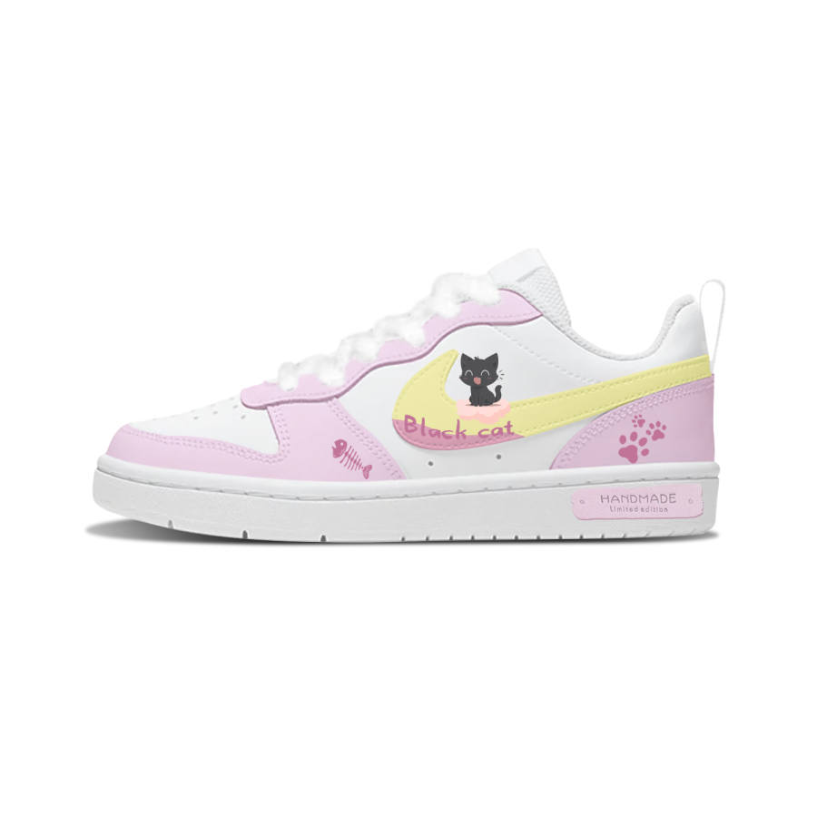 Nike Nike Court Borough Happy Cat Leather Slip Resistant Abrasion Resistant Slip Resistant Abrasion Resistant Low top