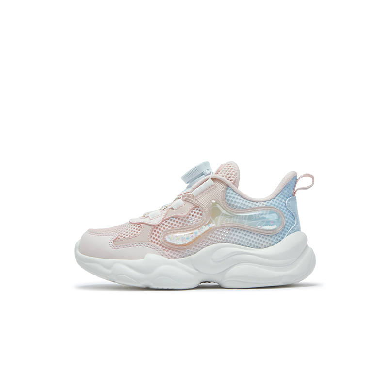 XTEP Slip Resistant Support Low top Casual Shoes Pastel Pink Ripple Blue Kids'