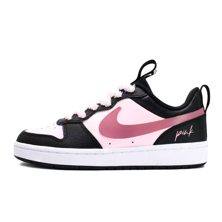 Nike Nike Court Borough Black Pink 3.0 Slip Resistant Abrasion Resistant Support Slip Resistant Abrasion Resistant Support