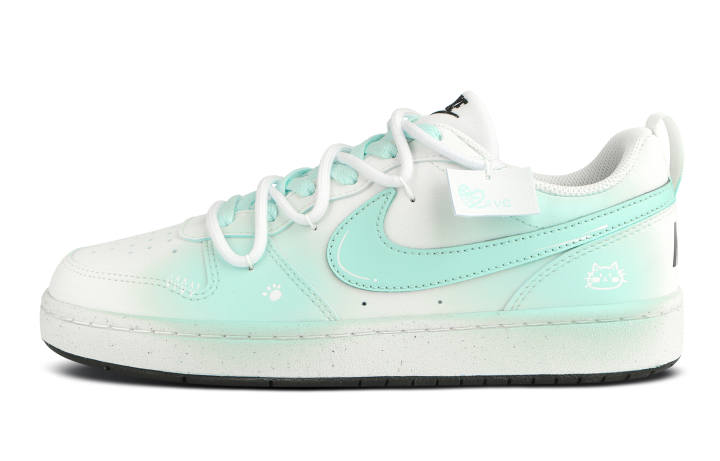 Nike Nike Court Borough Light Cat Trail Synthetic Leather Low top Kids' Skateboarding Shoes Blue
