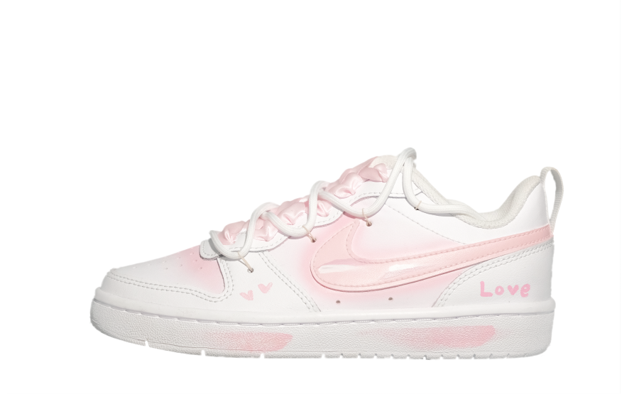 Nike Nike Court Borough Low 2 Love Express Leather Anti Slip, Slip Resistant Low top Kids' Skateboarding Shoes White