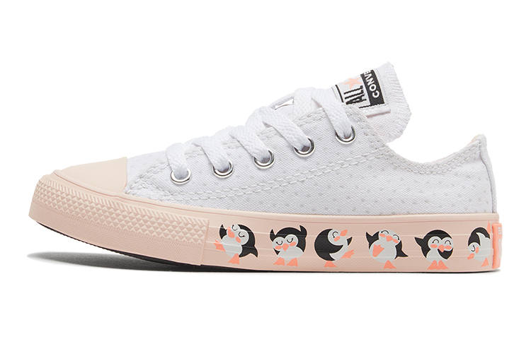 Converse Chuck Taylor All Star Comfortable Abrasion Resistant Low top Kids Canvas Shoes White Pink Teenagers