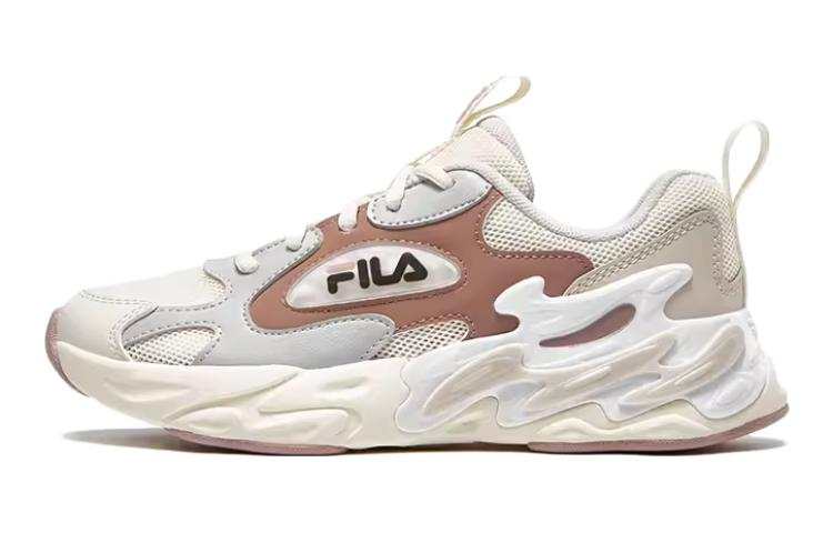 FILA KIDS ARTIST/Iridescent Glow Slip Resistant Abrasion Resistant Low top Kids' Running Shoes White Gray Unisex