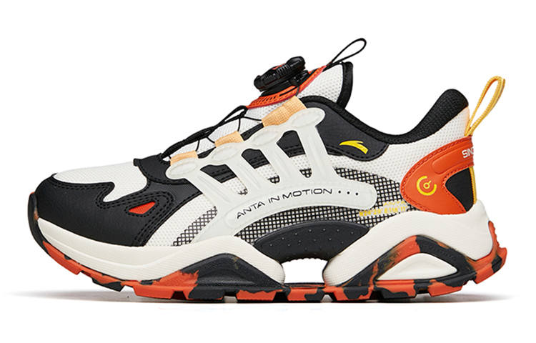 Antakids Slip Resistant Cushioning Abrasion Resistant Breathable Low top Running Shoes White Black Yellow Teenagers