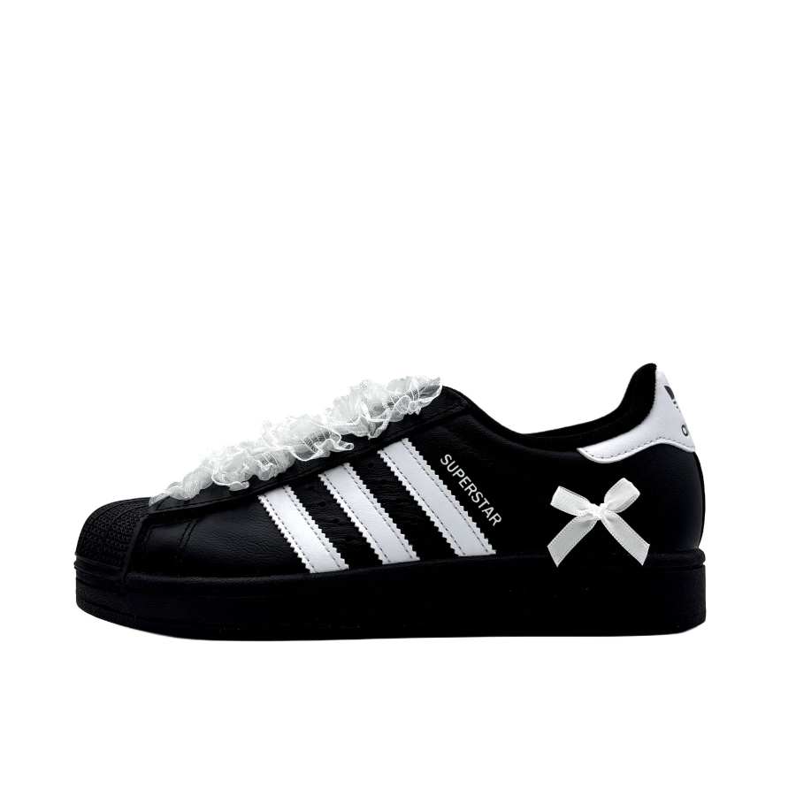 Adidas Originals Superstar 2 Leather Slip Resistant Slip Resistant Low top Kids' Skateboarding Shoes Black White