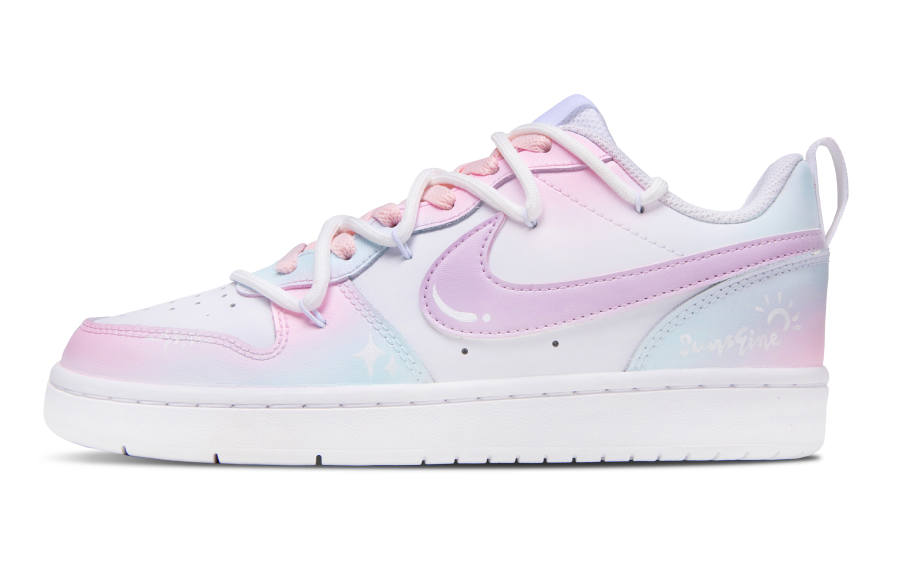 Nike Nike Court Borough Low 2 Leather Low top Kids' Skateboarding Shoes Light Blue Teenagers