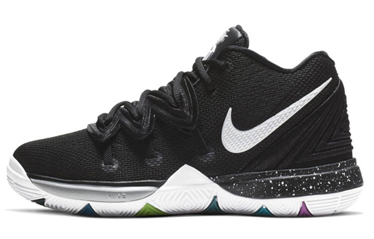 Nike Nike Kyrie 5 Irving 5 BP Leather Versatile Mid top Children's Basketball Shoes Black Children Aged 3 7 Years Old