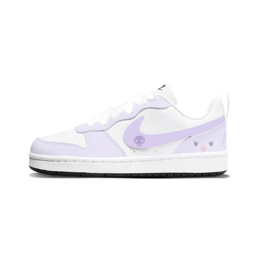 Nike Nike Court Borough Purple Skull Cute Synthetic Leather Cushioning Abrasion Resistant Cushioning, Wear Resistant Low top