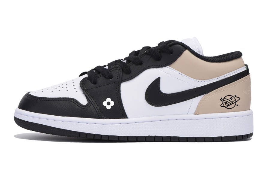 Jordan Jordan Air Jordan 1 Low Leather Low top Children's Basketball Shoes White Teenagers