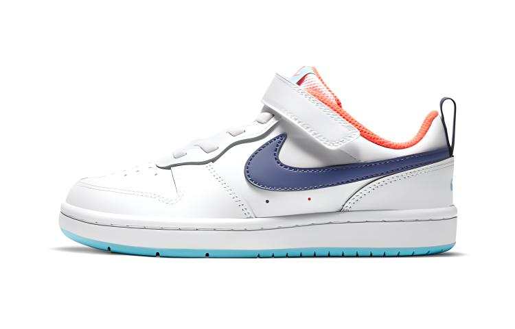 Nike Nike Court Borough 2 Support Low top Kids' Skateboarding Shoes White Blue Orange Children Aged 3 7 Years Old
