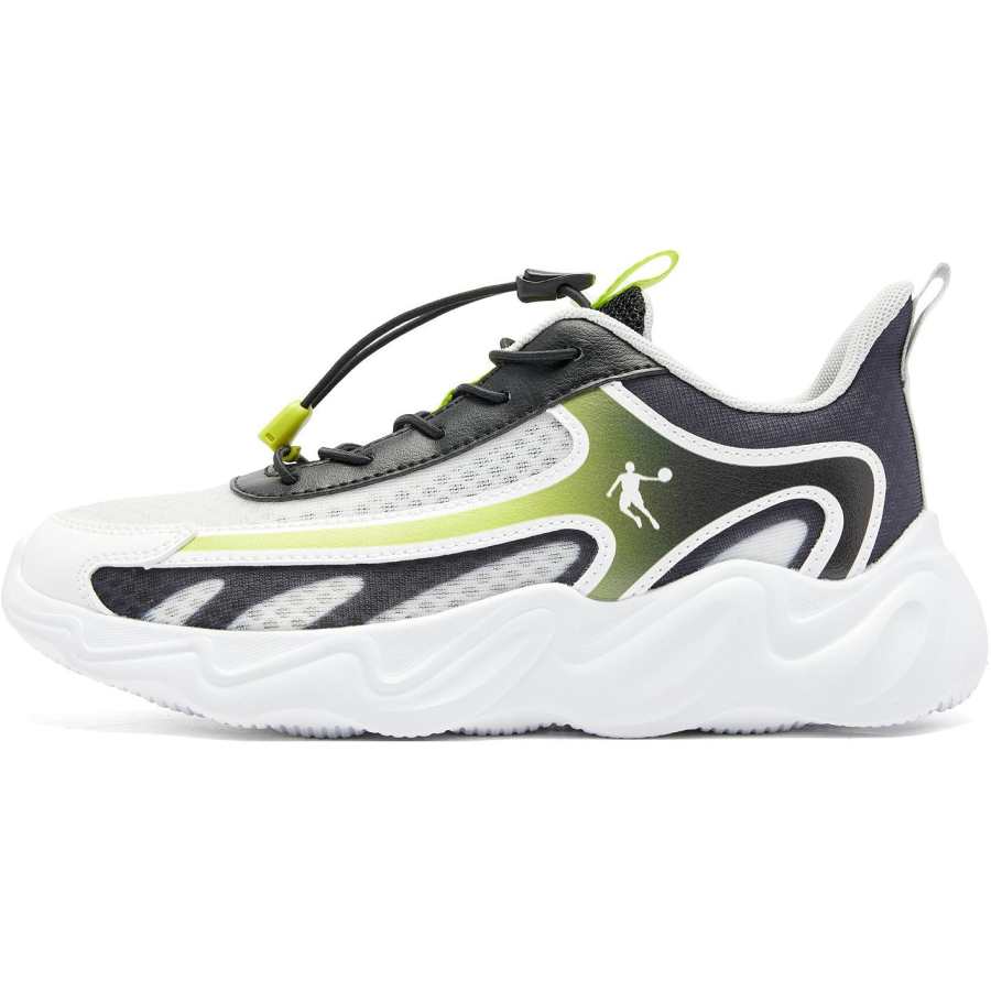 QIAODAN Wind Leap Low top Running Shoes White Black Green Unisex
