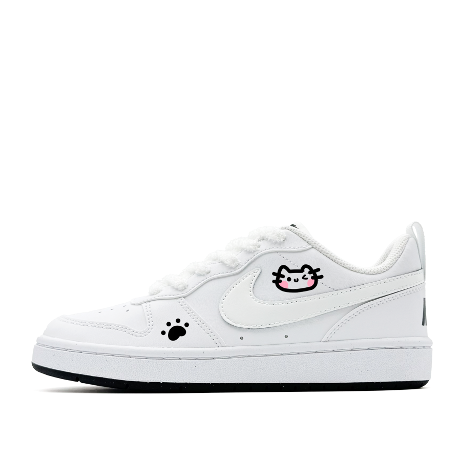 Nike Nike Court Borough Adorable Kitten, Cute, Girlish, Sweet Style, Cartoon, Anti Aging, Campus Synthetic Leather