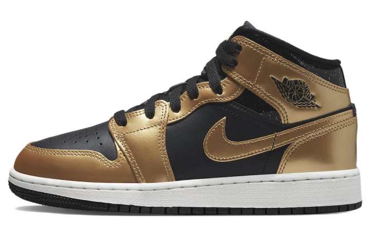Jordan Jordan 1 Mid SE Metallic Gold Black GS