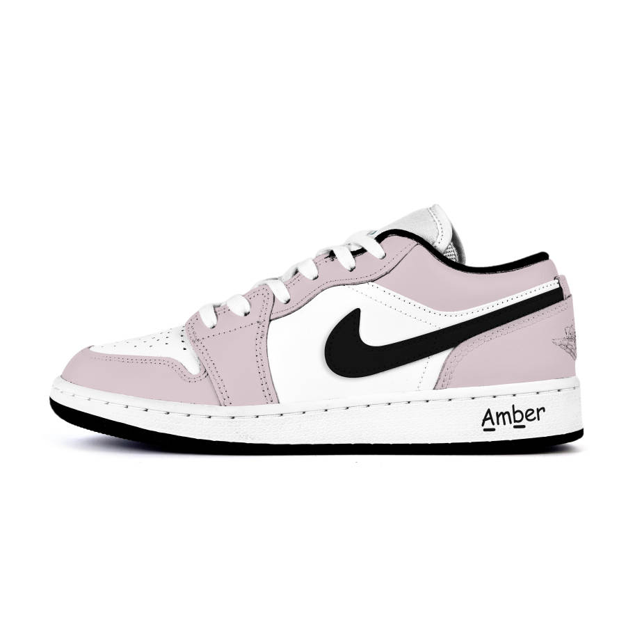 Jordan Jordan Air Jordan 1 Low Leather Cushioning, Wear Resistant Low top Children's Basketball Shoes Pink Teenagers