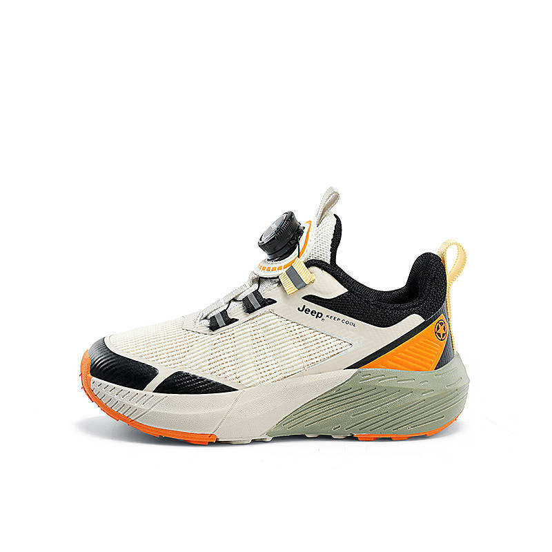 Jeep Abrasion Resistant Abrasion Resistant Kids' Running Shoes Black White Orange Kids'
