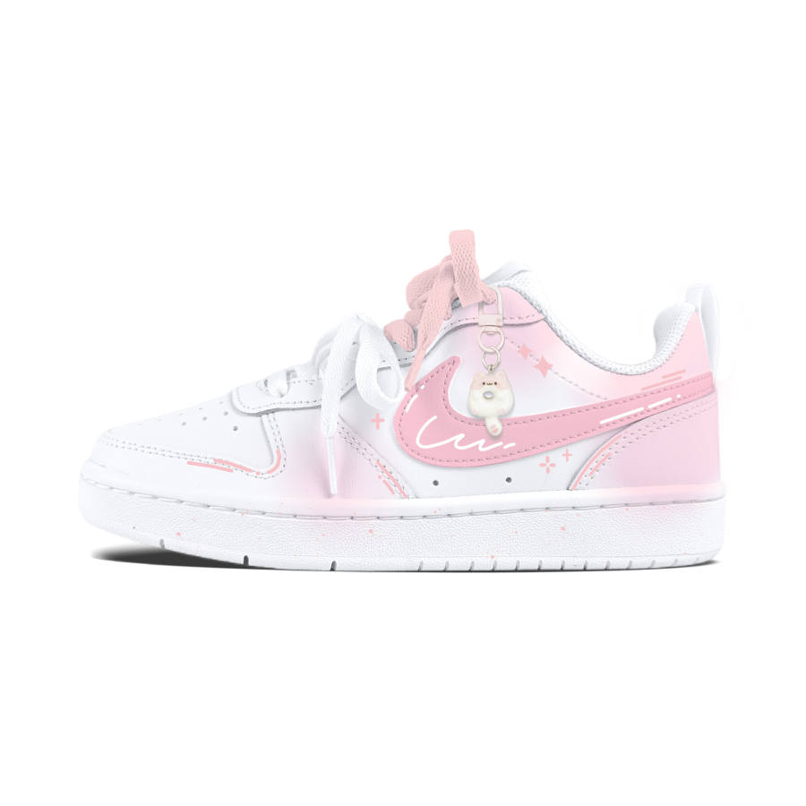 Nike Nike Court Borough Pink Anime Slip Resistant Abrasion Resistant Cushioning Kids' Skateboarding Shoes Light Pink