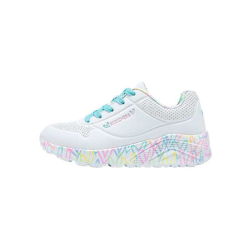 Skechers Kids Abrasion Resistant Mid top Kids Lifestyle Shoes White Pink Lake Blue Kids'