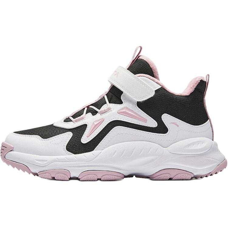 Antakids Synthetic Leather Mid top Casual Shoes Black White Teenagers