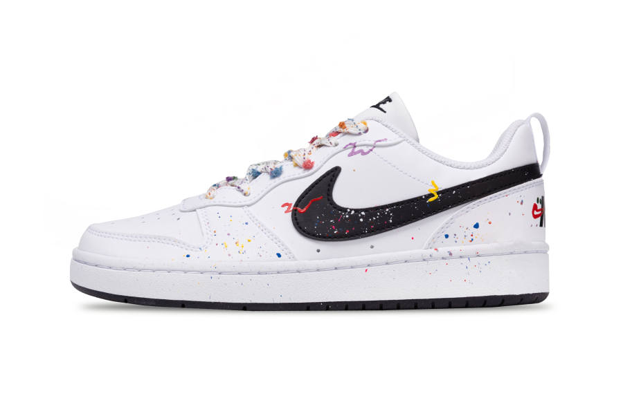 Nike Nike Court Borough Synthetic Leather Breathable Low top Kids' Skateboarding Shoes White Teenagers