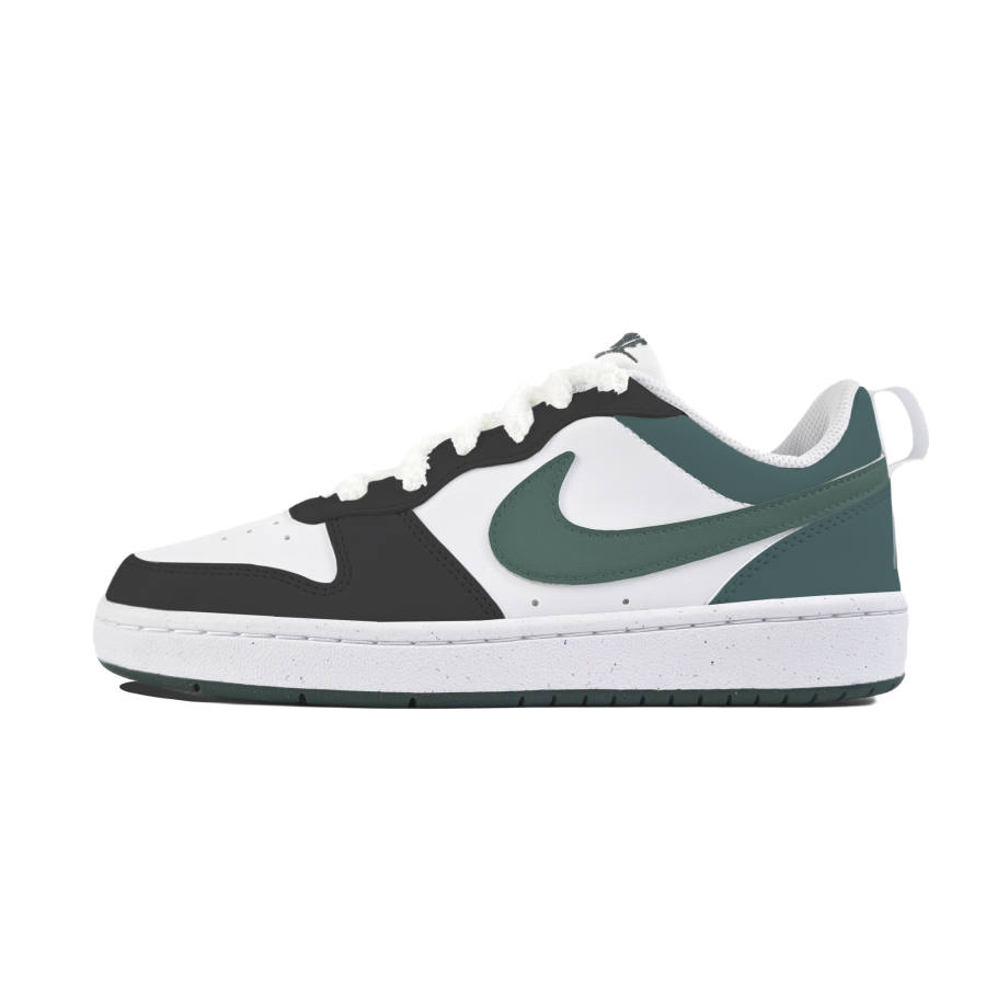 Nike Nike Court Borough Green Black Cool Shadow Slip Resistant Abrasion Resistant Low top Kids' Skateboarding Shoes White
