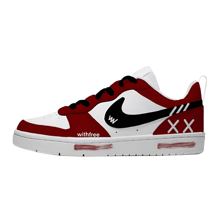 Nike Nike Court Borough Red And White Wild Story Leather Low top Kids' Skateboarding Shoes Red Unisex