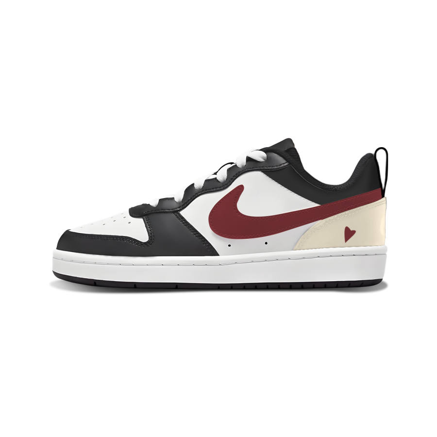 Nike Nike Court Borough Leather Abrasion Resistant Low top Skateboard Shoes Black Kids'