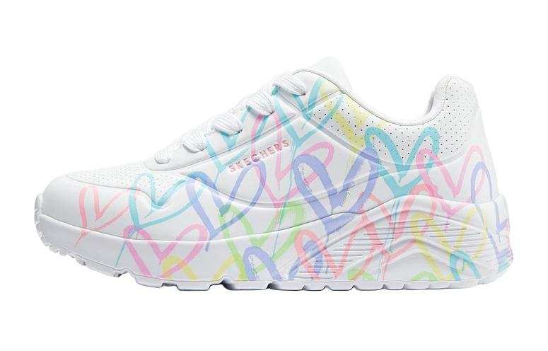 Skechers Girls UNo Abrasion Resistant Breathable Low top Kids Lifestyle Shoes White Kids'