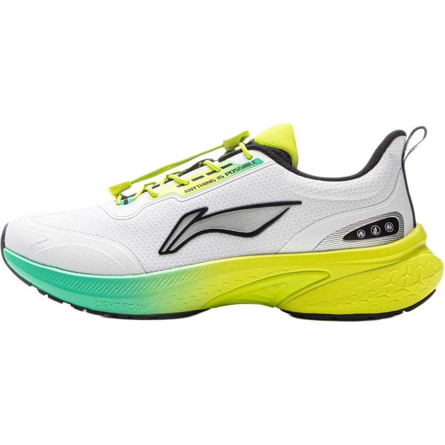 Li-Ning YOUNG Li Ning YOUNG Cruise 2 V2 Abrasion Resistant Rebound Breathable Support Low top Kids' Running Shoes White Green Kids'