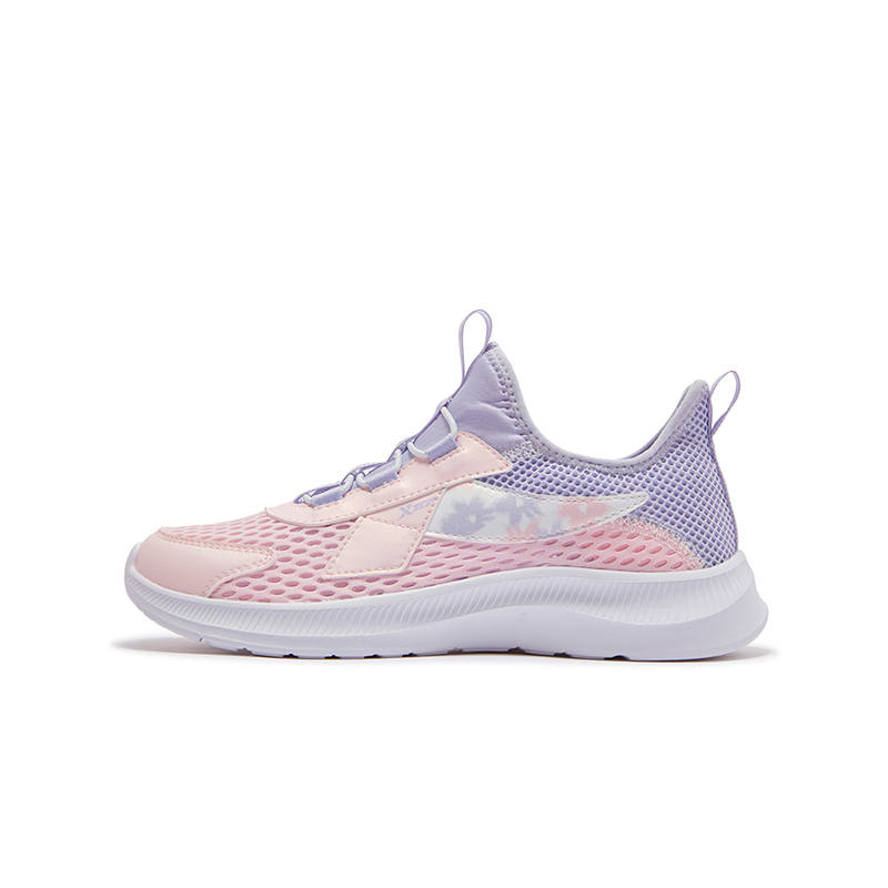 XTEP Synthetic Leather Slip Resistant Support Low top Running Shoes Ice Cream Powder Cyan Purple Kids'