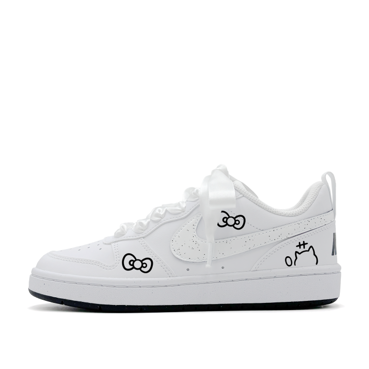 Nike Nike Court Borough Meowth Bowknot, Cute, Girlish, Campus Fresh, Comfortable Versatile Vintage Abrasion Resistant