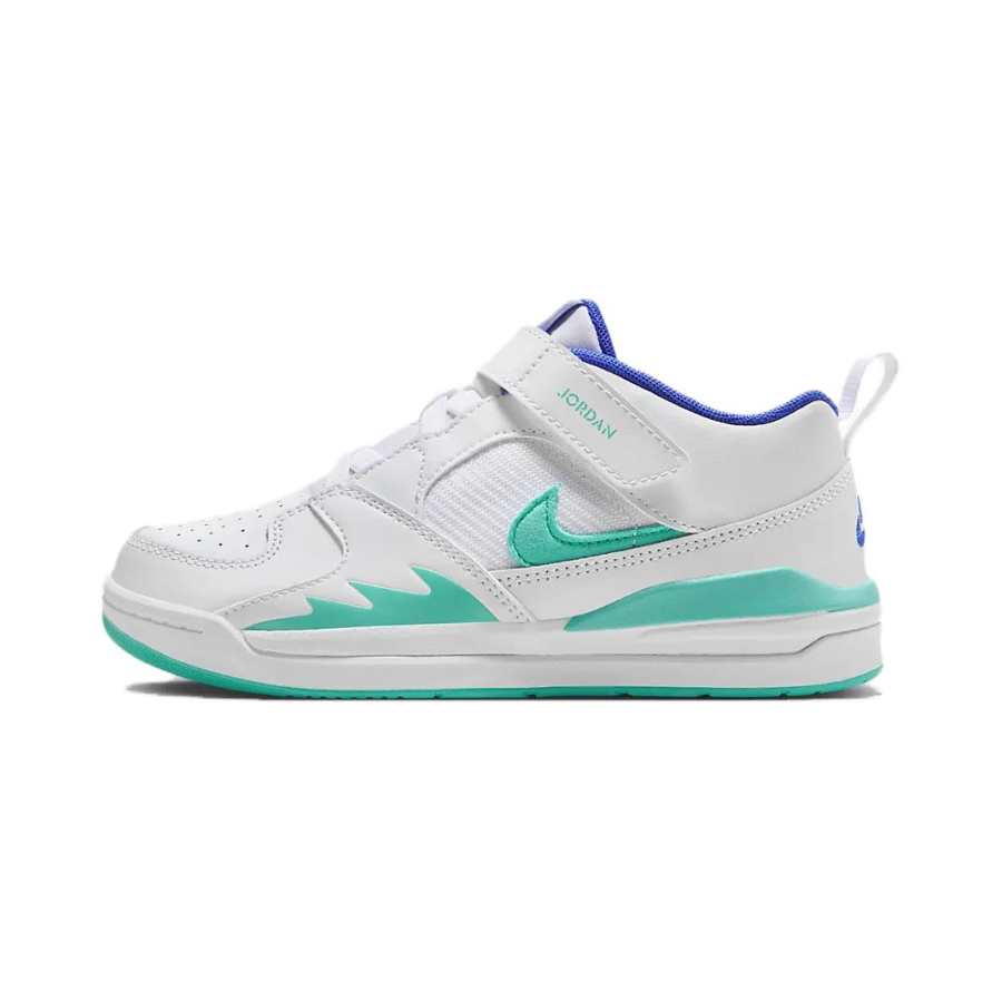 Jordan Jordan Stadium 90 Slip Resistant Support Low top Kids Lifestyle Shoes White Blue Children Aged 3 7 Years Old