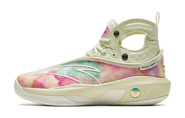 Antakids KT8 Synthetic Leather Fashion Abrasion Resistant High top Basketball Shoes Cyan Red Unisex