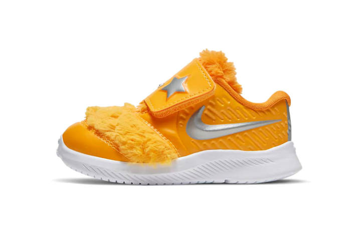 Nike Nike Star Runner 2 Lil Slip Resistant Cushioning Abrasion Resistant Low top Toddler Shoes Silver Yellow