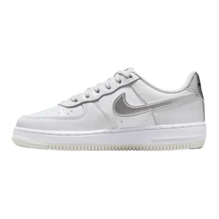 Nike Nike Air Force 1 Slip Resistant Low top Kids' Skateboarding Shoes White Silver Kids'