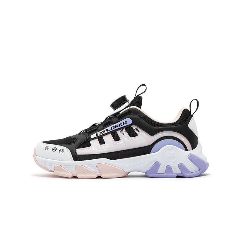 XTEP Journey Across The Miles Slip Resistant Cushioning Abrasion Resistant Low top Casual Shoes Black/Taro Paste Purple