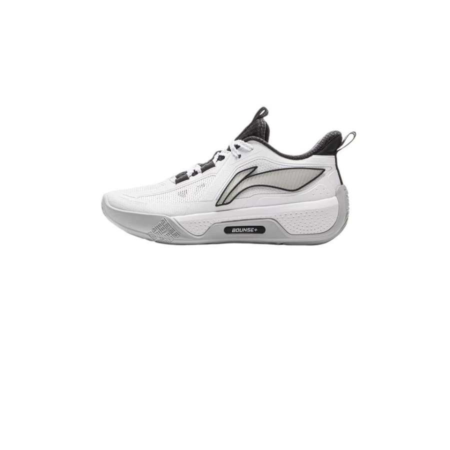 Li-Ning YOUNG Li Ning YOUNG Sky Shadow Fabric Cushioning Rebound Low top Children's Basketball Shoes Standard White Kids'