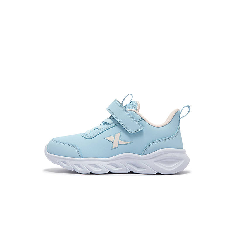 XTEP Slip Resistant Abrasion Resistant Low top Kids' Running Shoes Ripple Blue Pastel Pink Children Aged 3 7 Years Old
