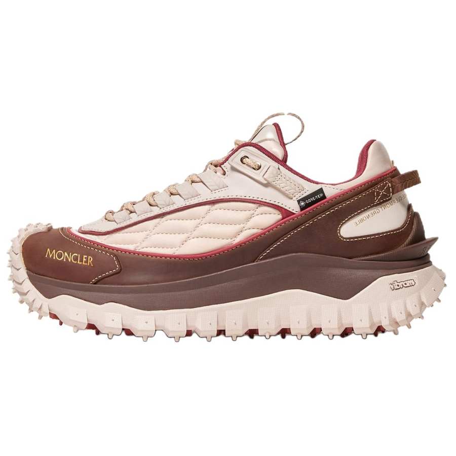 Moncler Trailgrip GTX Cow Leather Low top Casual Shoes 4.5cm Men's Light Beige