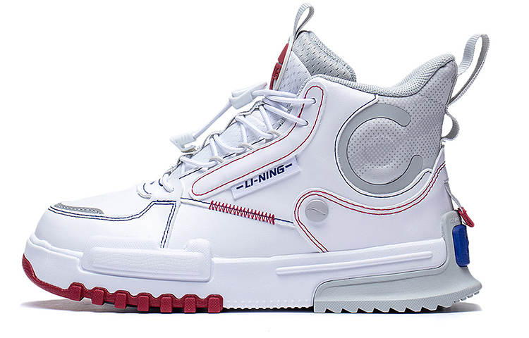 Li-Ning YOUNG Li Ning YOUNG High top Kids Lifestyle Shoes White Gray Kids'