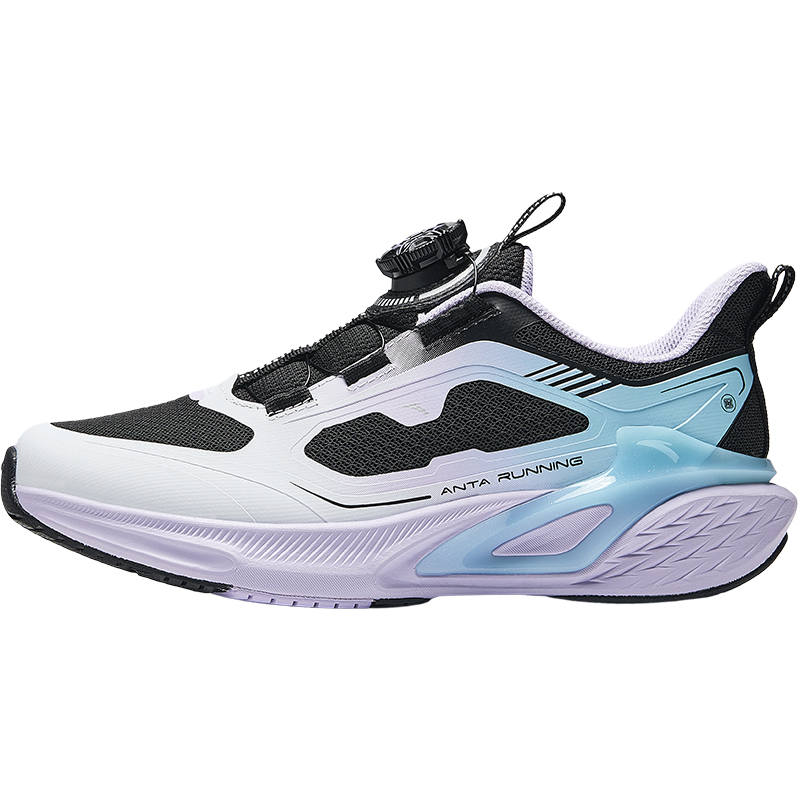Antakids Synthetic Leather Lightweight Cushioning Low top Running Shoes Black White Blue Unisex