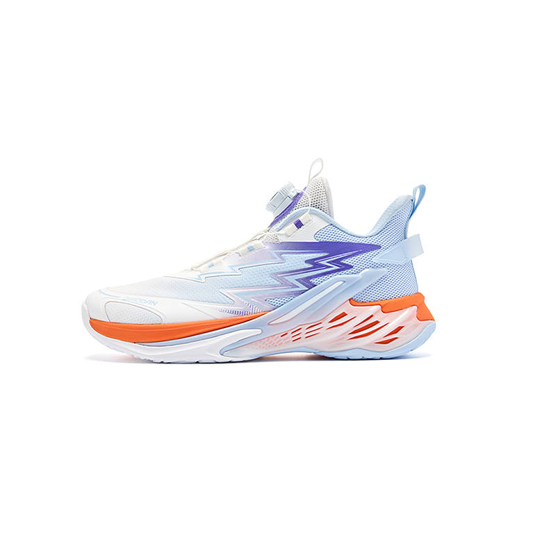 QIAODAN Mid top Children's Basketball Shoes Sky Morning Blue/Active Purple Kids'